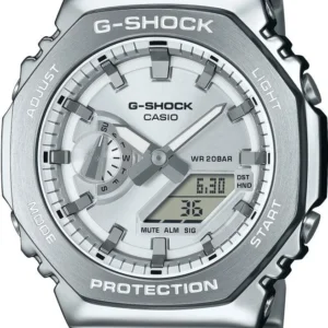 Casio GM-2110D-7ADR Dijital Analog Beyaz G-ShockErkek Kol Saati